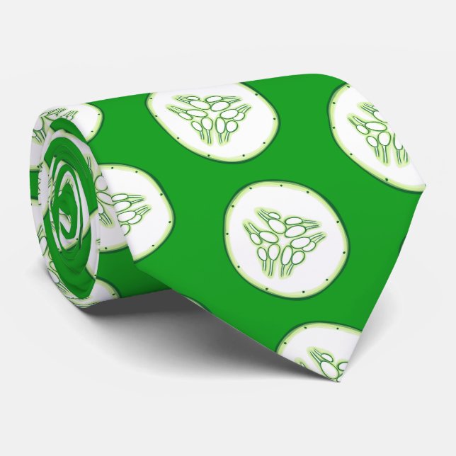 Cucumber slices pattern tie (Rolled)