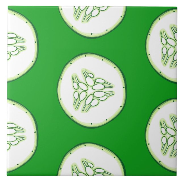 Cucumber slices pattern tile (Front)