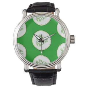 Cucumber slices pattern watch
