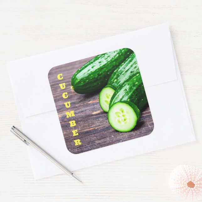 Cucumber Square Sticker (Envelope)