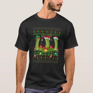 Cucumber Vegetable Lover Xmas Santa Ugly Cucumber T-Shirt