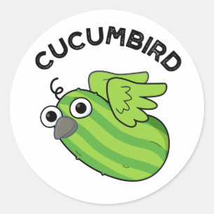 Cucumbird Funny Veggie Cucumber Pun  Classic Round Sticker