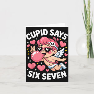 Cud Says 67 Six Seven Meme Bubble Gum Valentine's Card
