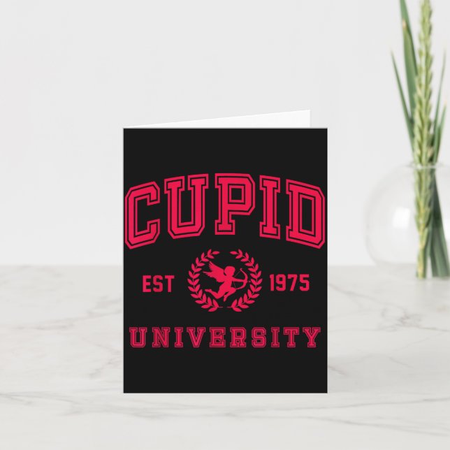 Cud University Cute Cherub Valentines Day Crest  Card (Front)