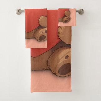 Cuddle bear bath towel set
