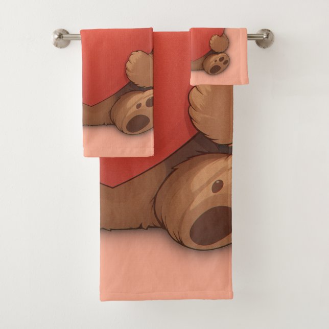 Cuddle bear bath towel set (Insitu)