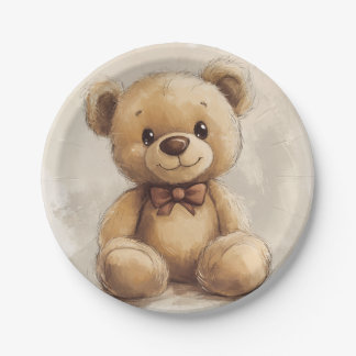 Cuddle Bear Smiles Paper Plate