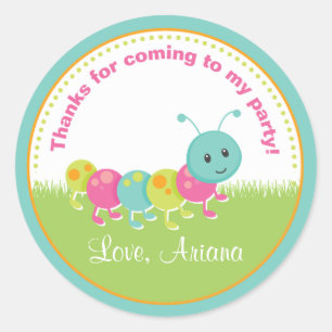 Cuddle Bug Birthday Party Favour Tag Sticker