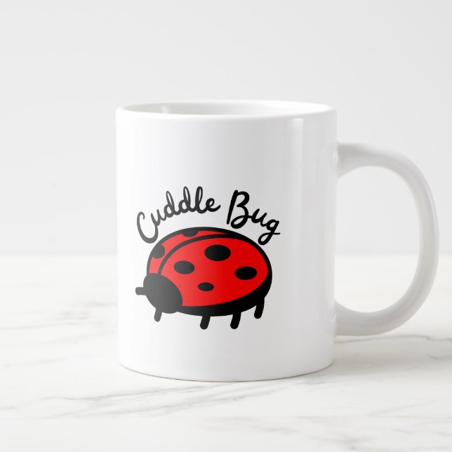 Cuddle Bug Ladybug | Cute & Cosy Design Large Coffee Mug (Right)