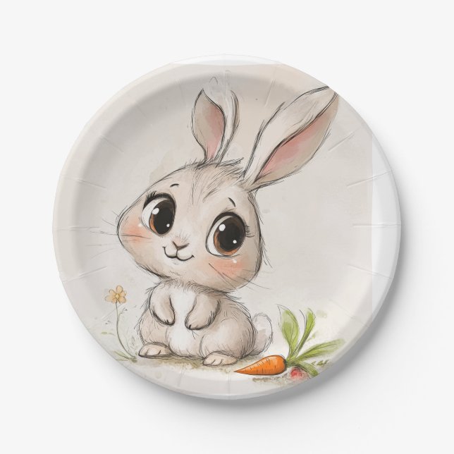 Cuddle Bunny Delight Paper Plate (Front)