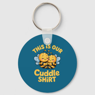 Cuddle Cute Bee Couple Funny Matching  Key Ring