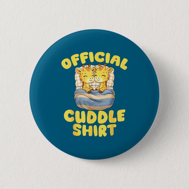 Cuddle Cute Giraffes Couple Valentine's Day  6 Cm Round Badge (Front)
