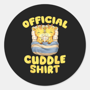 Cuddle Cute Giraffes Couple Valentine's Day  Classic Round Sticker