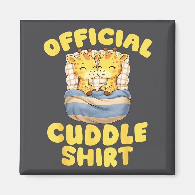Cuddle Cute Giraffes Couple Valentine's Day  Magnet (Front)