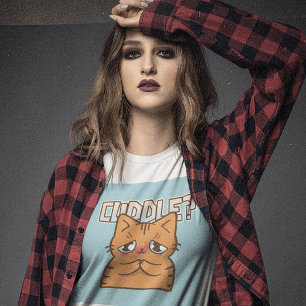 CUDDLE GINGER CAT FUNNY CUTE T-SHIRTS
