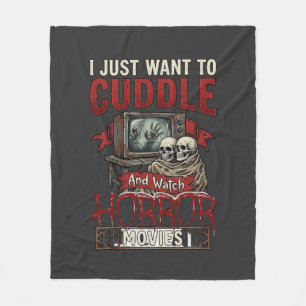 Cuddle Horror Movies Halloween Skulls Retro Tv Mon Fleece Blanket