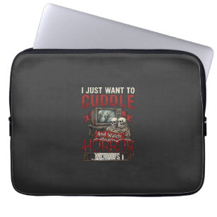Cuddle Horror Movies Halloween Skulls Retro Tv Mon Laptop Sleeve