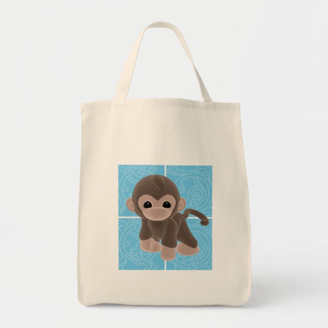 Cuddle Monkey Diaper Tote Bag (Front)
