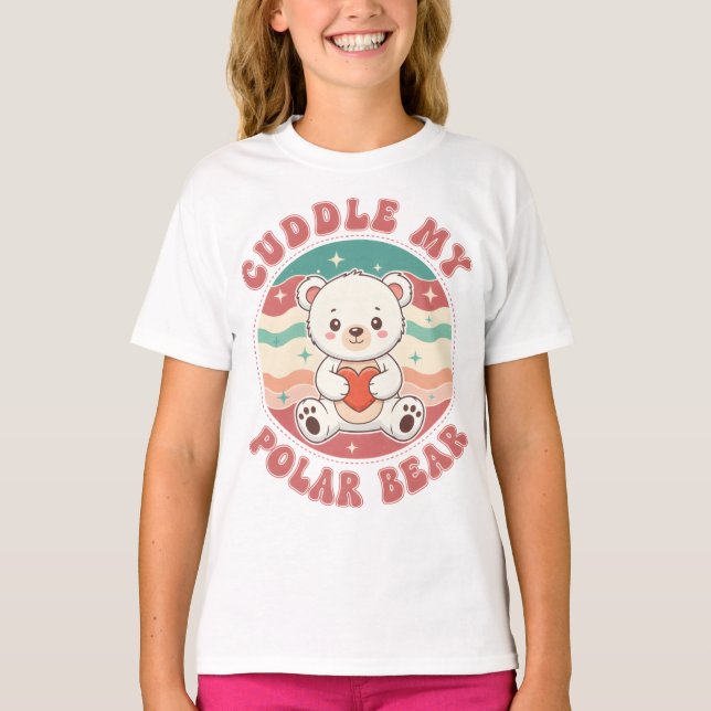 Cuddle My Polar Bear Retro T-Shirt (Front)