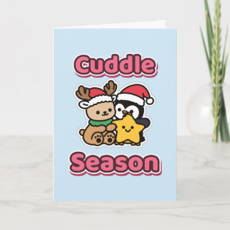 Cuddle Season Cute Reindeer and Penguin Star Card
