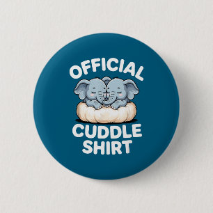 Cuddle Shirt Cute Baby Elephant Snuggle  6 Cm Round Badge