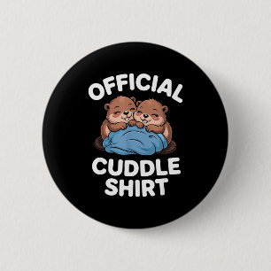 Cuddle Shirt Cute Beavers Snuggling  6 Cm Round Badge