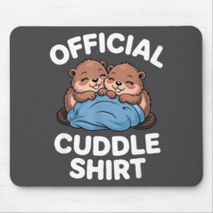 Cuddle Shirt Cute Beavers Snuggling Mouse Pad