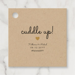 Cuddle Up Winter Wedding Blanket or Shawl Rustic Favour Tags