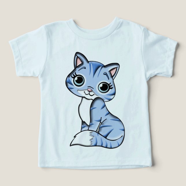 Cuddles blue kitty toddler T-shirt (Design Front)