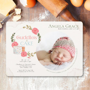 Cuddles & Cake Meet Our Baby Invitation