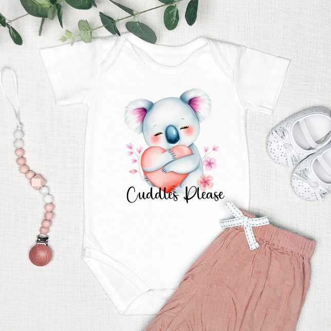"Cuddles Please" Adorable Koala Bear  Baby Bodysuit (Creator Uploaded)