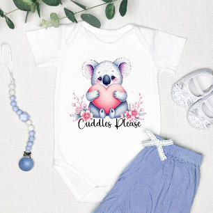 "Cuddles Please" Cute Koala Bear Baby Bodysuit