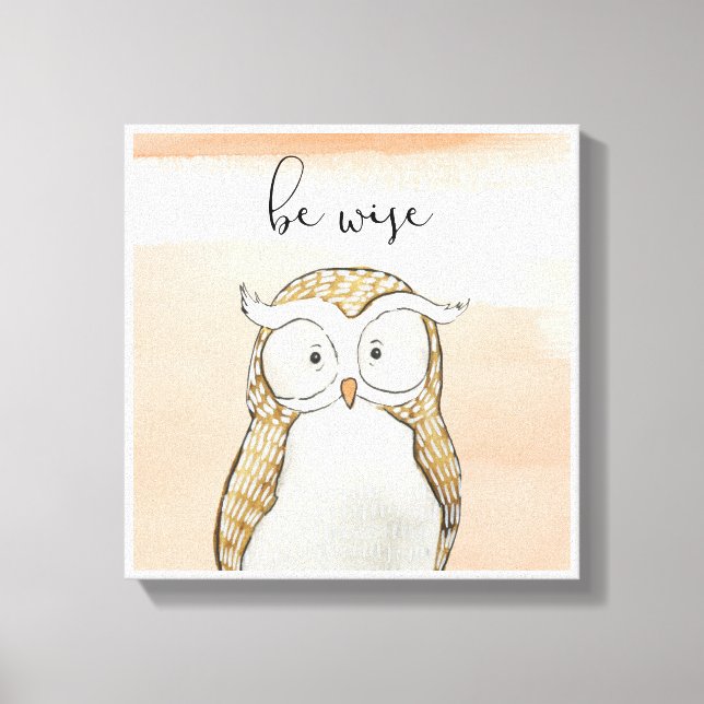 Cuddlies Owl | Be Wise Canvas Print (Front)