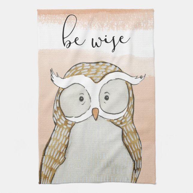 Cuddlies Owl | Be Wise Tea Towel (Vertical)