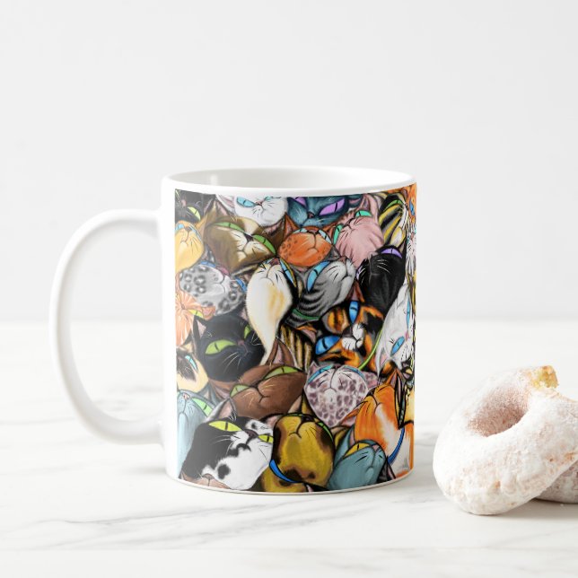 Cuddling Cats Mug (With Donut)
