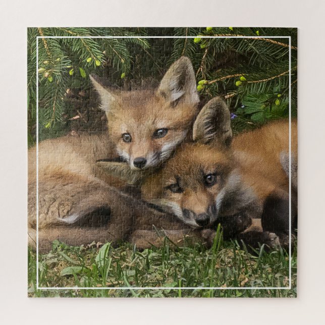 Cuddling Fox Kits  Jigsaw Puzzle (Vertical)