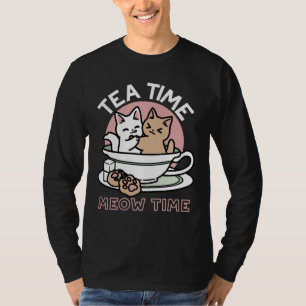 Cuddling Kitties in a Cup - Adorable Tea Time T-Shirt