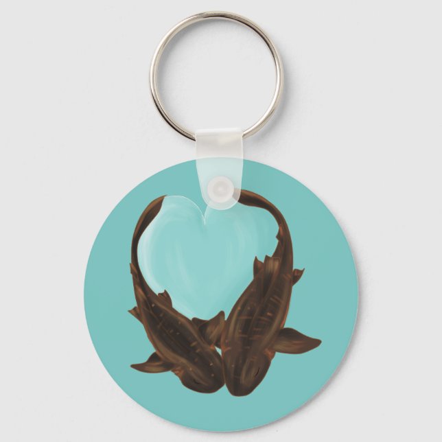 Cuddling Nurse Sharks Key Ring (Front)