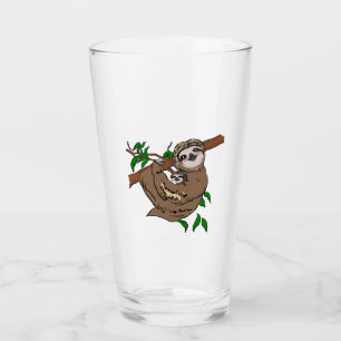 Cuddling Sloth Glass
