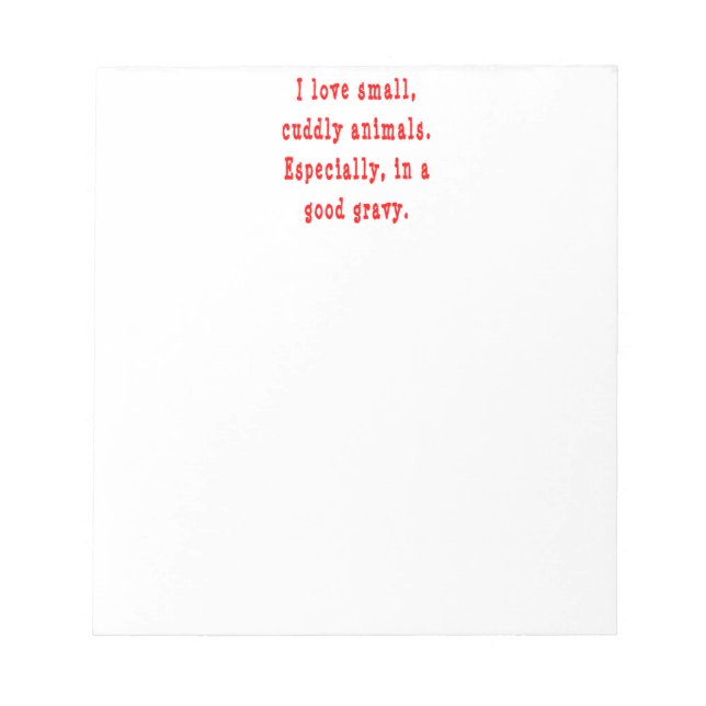 Cuddly Animals Good Gravy Notepad (Front)