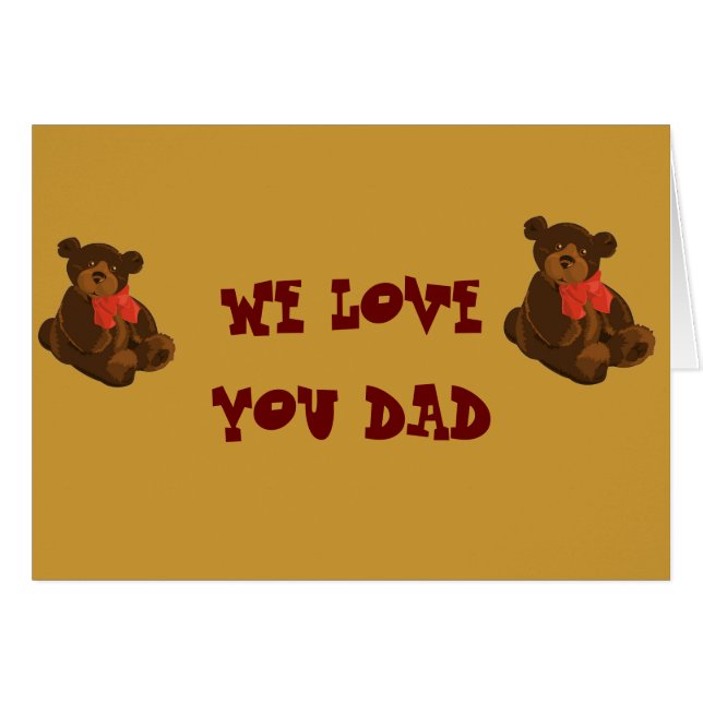 Cuddly Bear Dad Card (Front Horizontal)