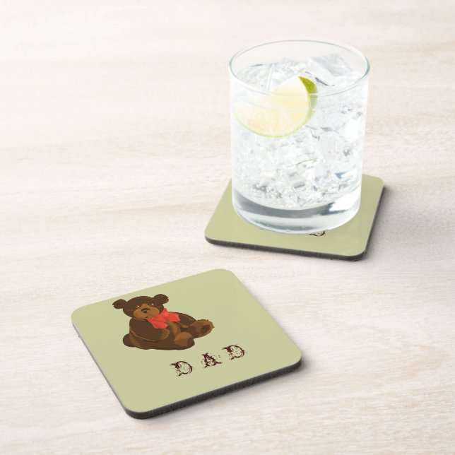 Cuddly Bear Dad Coasters (Right Side)