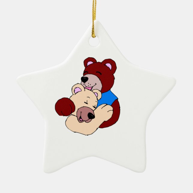Cuddly Bears Ceramic Tree Decoration (Front)
