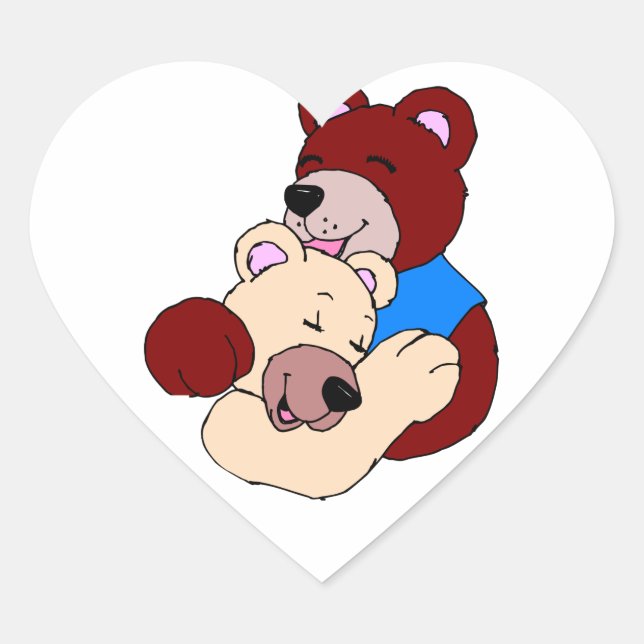 Cuddly Bears Heart Sticker (Front)