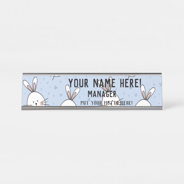 Cuddly bunnies 0320 desk name plate (Front)