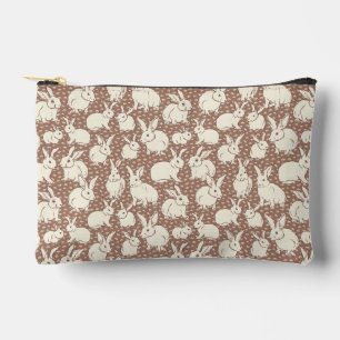 Cuddly Bunny Rabbits Bonanza - Mocha Mousse. Accessory Pouch