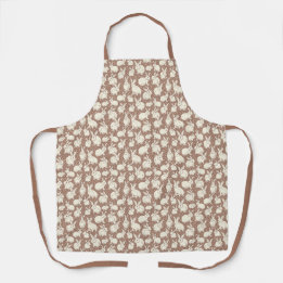 Cuddly Bunny Rabbits Bonanza - Mocha Mousse.    Apron