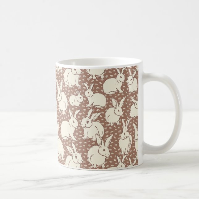 Cuddly Bunny Rabbits Bonanza - Mocha Mousse.   Coffee Mug (Right)