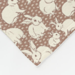 Cuddly Bunny Rabbits Bonanza - Mocha Mousse. Fleece Blanket