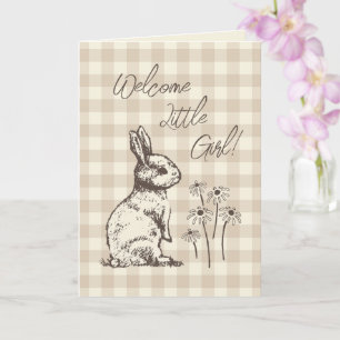 Cuddly Bunny Rabbits Bonanza - new baby girl. Card